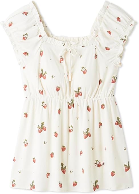 ジェラートピケ　いちご柄カップインフリルプルオーバー&ハーフパンツ Amazon | [ジェラート ピケ] いちご柄カップインフリルプル